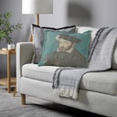 "Agnes Sorel as the Madonna" 50cm x 50cm Fringed Cotton/Poly Cushion Cover