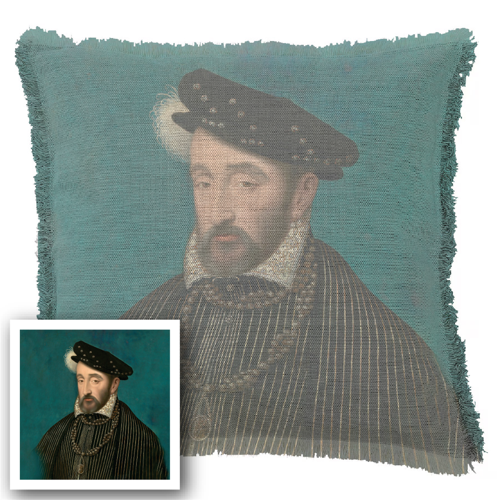 "Agnes Sorel as the Madonna" 50cm x 50cm Fringed Cotton/Poly Cushion Cover