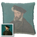 "Agnes Sorel as the Madonna" 50cm x 50cm Fringed Cotton/Poly Cushion Cover