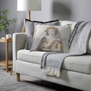 "Elizabeth of York" 50cm x 50cm Fringed Cotton/Poly Cushion Cover