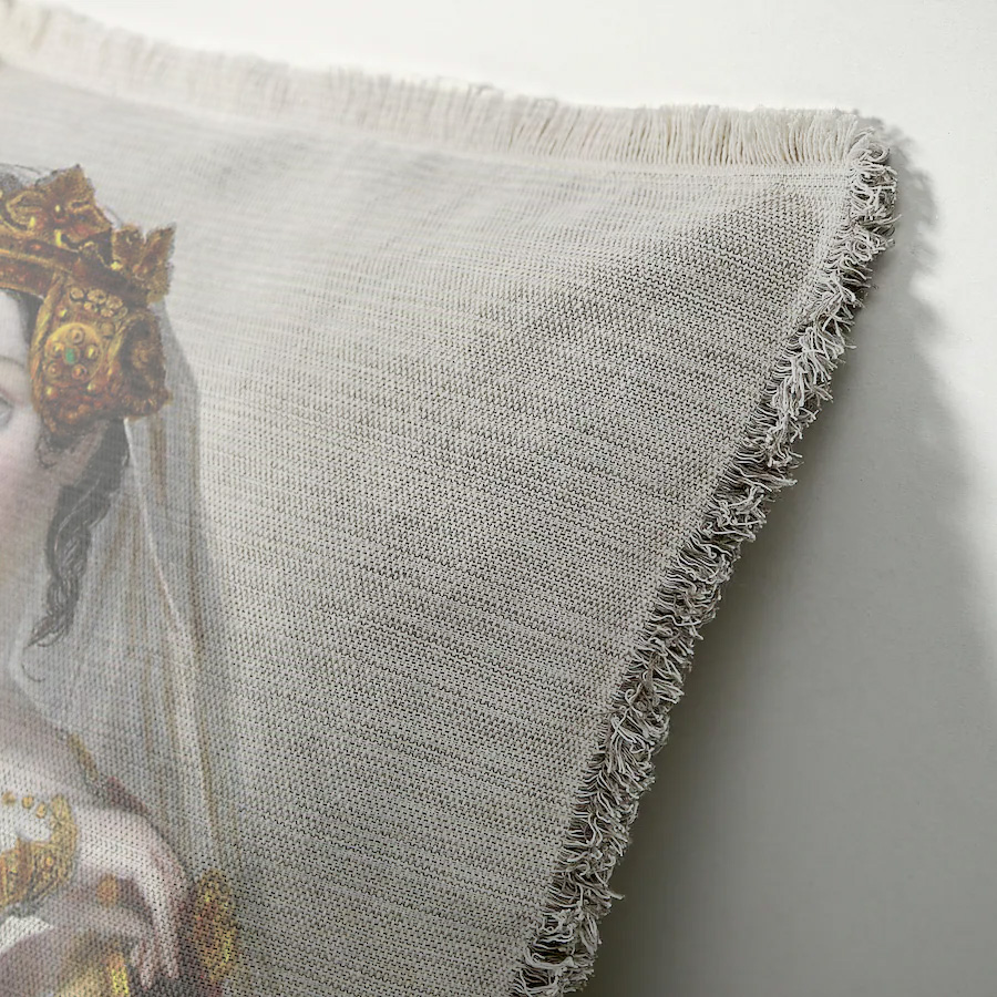 "Elizabeth of York" 50cm x 50cm Fringed Cotton/Poly Cushion Cover