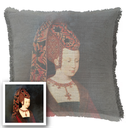 "Elizabeth of York" 50cm x 50cm Fringed Cotton/Poly Cushion Cover