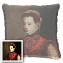 "Elizabeth of York" 50cm x 50cm Fringed Cotton/Poly Cushion Cover