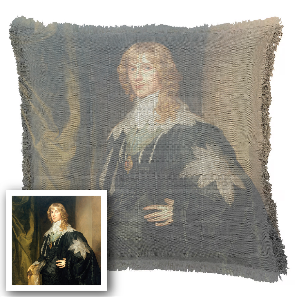 "Elizabeth of York" 50cm x 50cm Fringed Cotton/Poly Cushion Cover