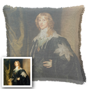 "Elizabeth of York" 50cm x 50cm Fringed Cotton/Poly Cushion Cover
