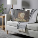 "Elizabeth of York" 50cm x 50cm Fringed Cotton/Poly Cushion Cover