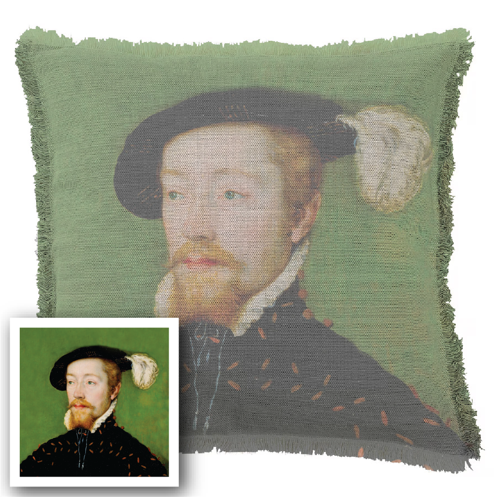 "Elizabeth of York" 50cm x 50cm Fringed Cotton/Poly Cushion Cover