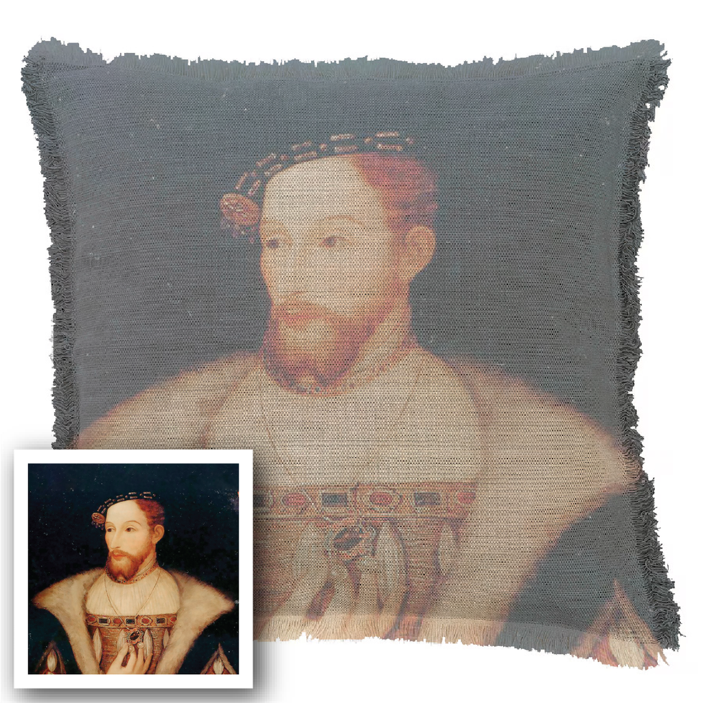 "Elizabeth of York" 50cm x 50cm Fringed Cotton/Poly Cushion Cover