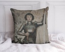 "Joan of Arc (Jeanne d'Arc)" by Albert Lynch 40cm x 40cm Faux Leather Cushion Cover