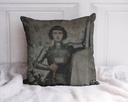 "Joan of Arc (Jeanne d'Arc)" by Albert Lynch 40cm x 40cm Faux Leather Cushion Cover