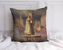"Joan of Arc (Jeanne d'Arc)" by Hermann Anton Stilke 40cm x 40cm Faux Leather Cushion Cover
