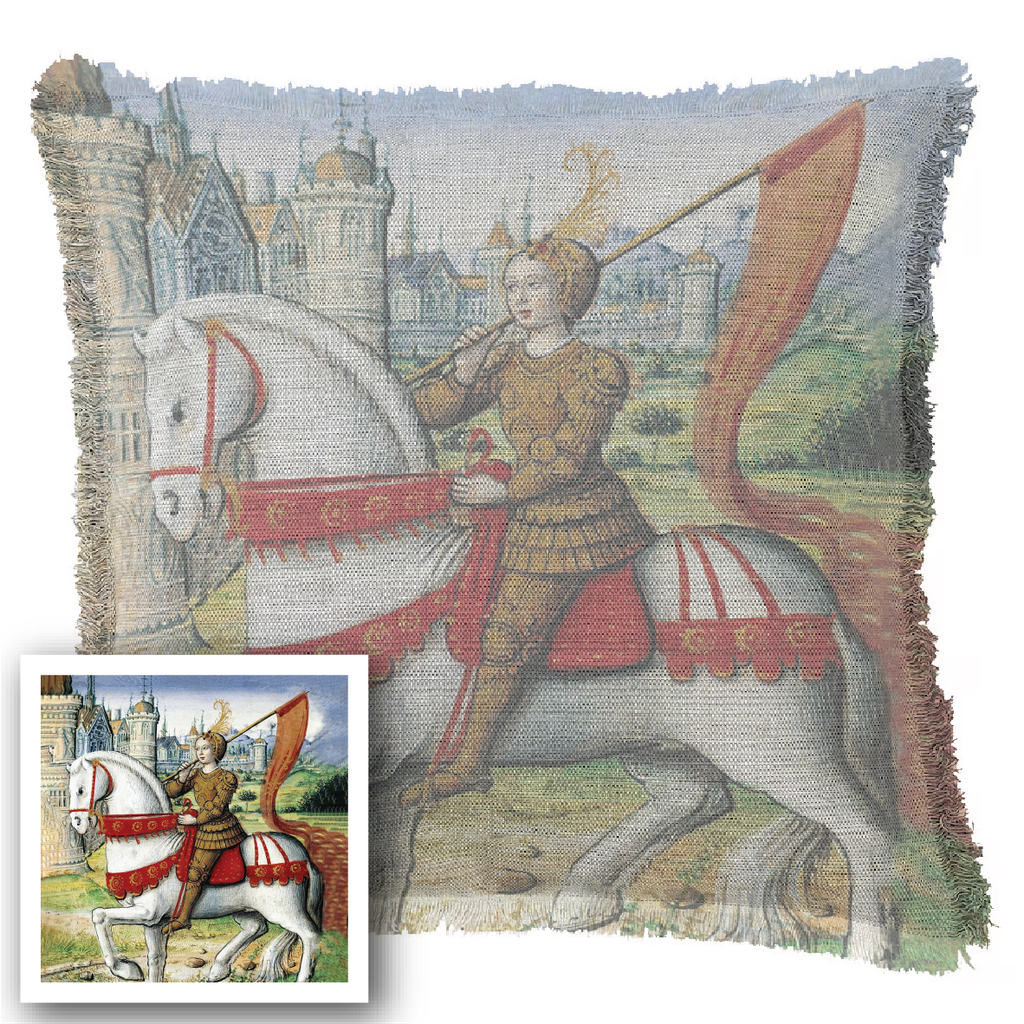 "Elizabeth of York" 50cm x 50cm Fringed Cotton/Poly Cushion Cover