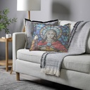 "Elizabeth of York" 50cm x 50cm Fringed Cotton/Poly Cushion Cover