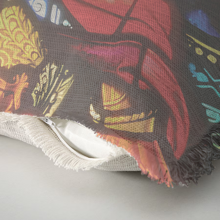 "Elizabeth of York" 50cm x 50cm Fringed Cotton/Poly Cushion Cover