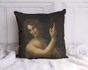 "John the Baptist" by Leonardo da Vinci 40cm x 40cm Faux Leather Cushion Cover