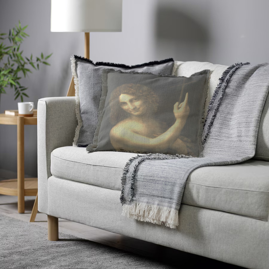 "Elizabeth of York" 50cm x 50cm Fringed Cotton/Poly Cushion Cover