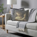 "Elizabeth of York" 50cm x 50cm Fringed Cotton/Poly Cushion Cover