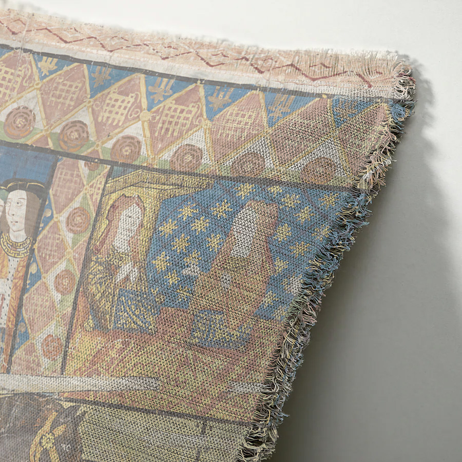 "Elizabeth of York" 50cm x 50cm Fringed Cotton/Poly Cushion Cover