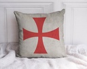 "Knights Templar Cross" 40cm x 40cm Faux Leather Cushion Cover