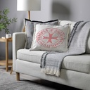 "Elizabeth of York" 50cm x 50cm Fringed Cotton/Poly Cushion Cover