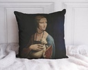 "La Bele Feroniere" by Leonardo da Vinci 40cm x 40cm Faux Leather Cushion Cover