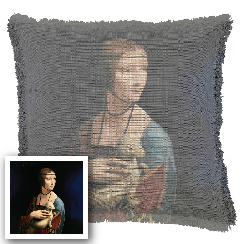"Elizabeth of York" 50cm x 50cm Fringed Cotton/Poly Cushion Cover