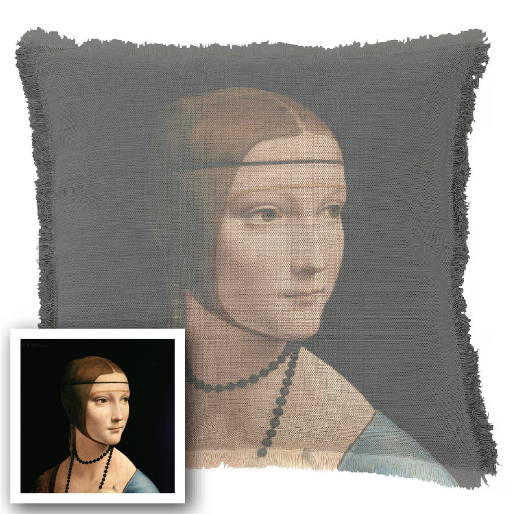 "Elizabeth of York" 50cm x 50cm Fringed Cotton/Poly Cushion Cover