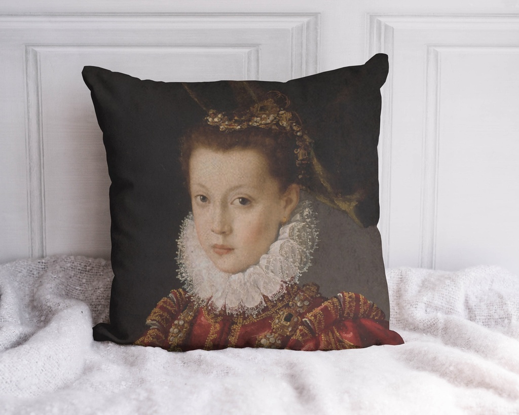 "La Riene Margot Young Detail" 40cm x 40cm Faux Leather Cushion Cover