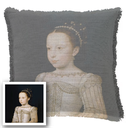 "Elizabeth of York" 50cm x 50cm Fringed Cotton/Poly Cushion Cover