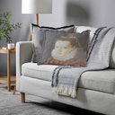 "Elizabeth of York" 50cm x 50cm Fringed Cotton/Poly Cushion Cover