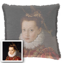 "Elizabeth of York" 50cm x 50cm Fringed Cotton/Poly Cushion Cover