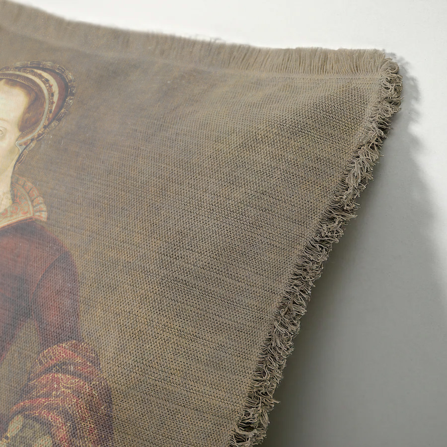 "Elizabeth of York" 50cm x 50cm Fringed Cotton/Poly Cushion Cover
