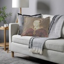 "Elizabeth of York" 50cm x 50cm Fringed Cotton/Poly Cushion Cover