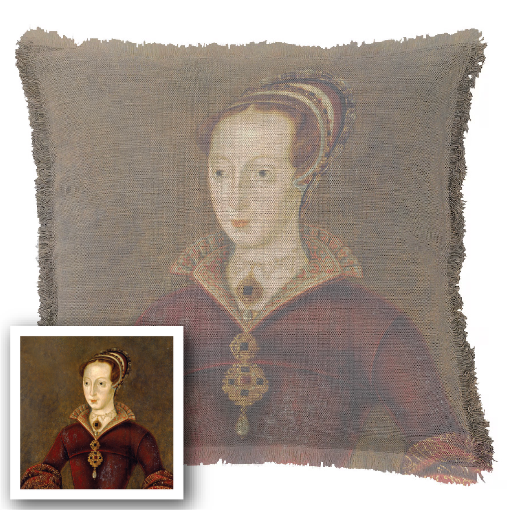 "Elizabeth of York" 50cm x 50cm Fringed Cotton/Poly Cushion Cover