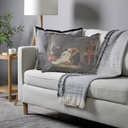"Elizabeth of York" 50cm x 50cm Fringed Cotton/Poly Cushion Cover