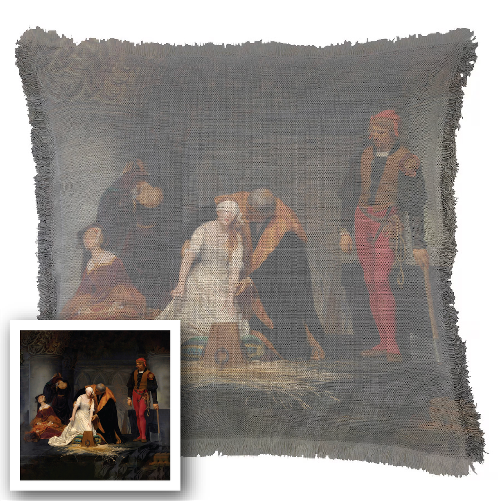 "Elizabeth of York" 50cm x 50cm Fringed Cotton/Poly Cushion Cover