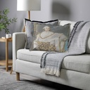 "Elizabeth of York" 50cm x 50cm Fringed Cotton/Poly Cushion Cover