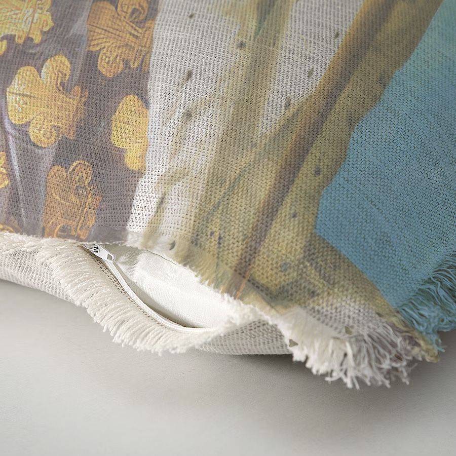 "Elizabeth of York" 50cm x 50cm Fringed Cotton/Poly Cushion Cover