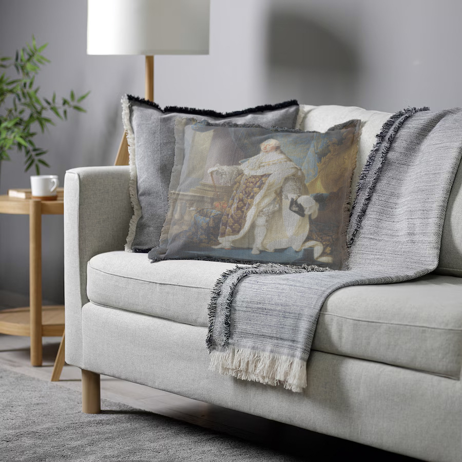 "Elizabeth of York" 50cm x 50cm Fringed Cotton/Poly Cushion Cover