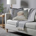 "Elizabeth of York" 50cm x 50cm Fringed Cotton/Poly Cushion Cover