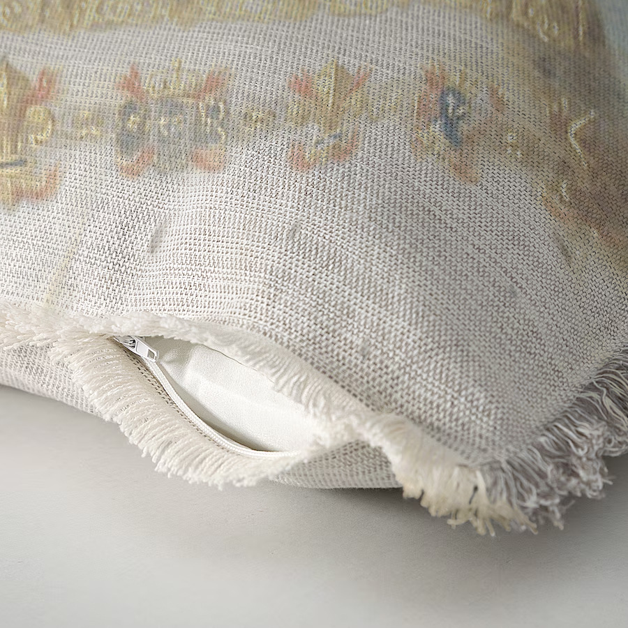 "Elizabeth of York" 50cm x 50cm Fringed Cotton/Poly Cushion Cover
