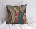 "Madonna and Child Enthroned" 40cm x 40cm Faux Leather Cushion Cover