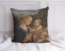 "Madonna by Filippo Lippi" 40cm x 40cm Faux Leather Cushion Cover
