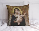 "Madonna of the Lillies" 40cm x 40cm Faux Leather Cushion Cover