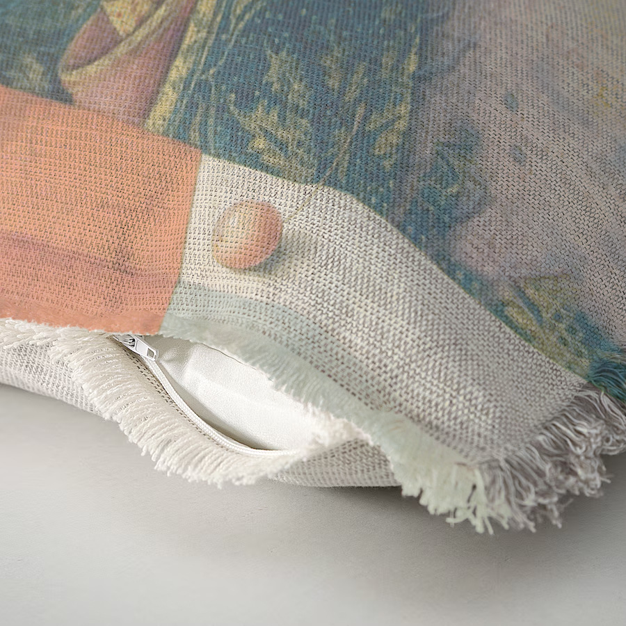 "Agnes Sorel as the Madonna" 50cm x 50cm Fringed Cotton/Poly Cushion Cover