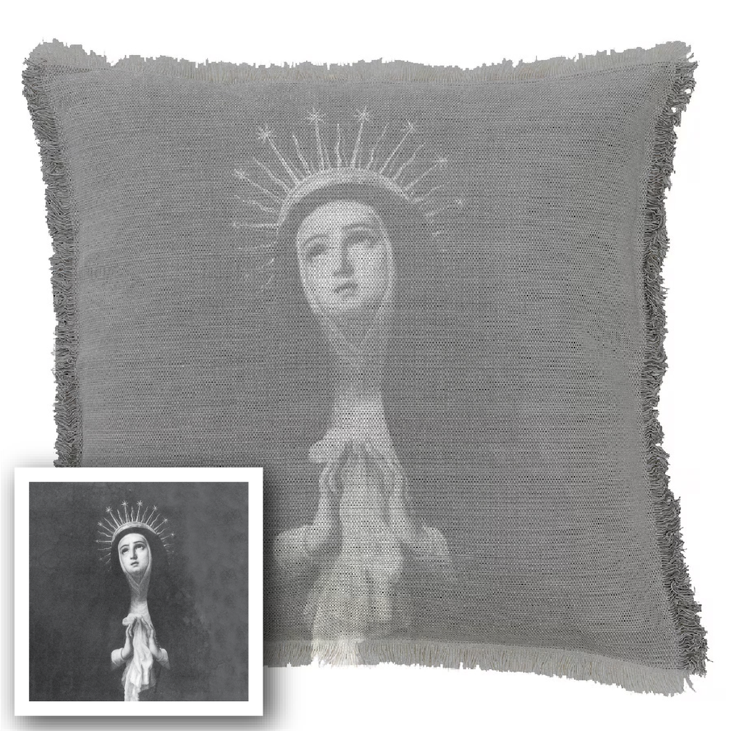 "Agnes Sorel as the Madonna" 50cm x 50cm Fringed Cotton/Poly Cushion Cover