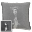 "Agnes Sorel as the Madonna" 50cm x 50cm Fringed Cotton/Poly Cushion Cover