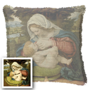 "Agnes Sorel as the Madonna" 50cm x 50cm Fringed Cotton/Poly Cushion Cover