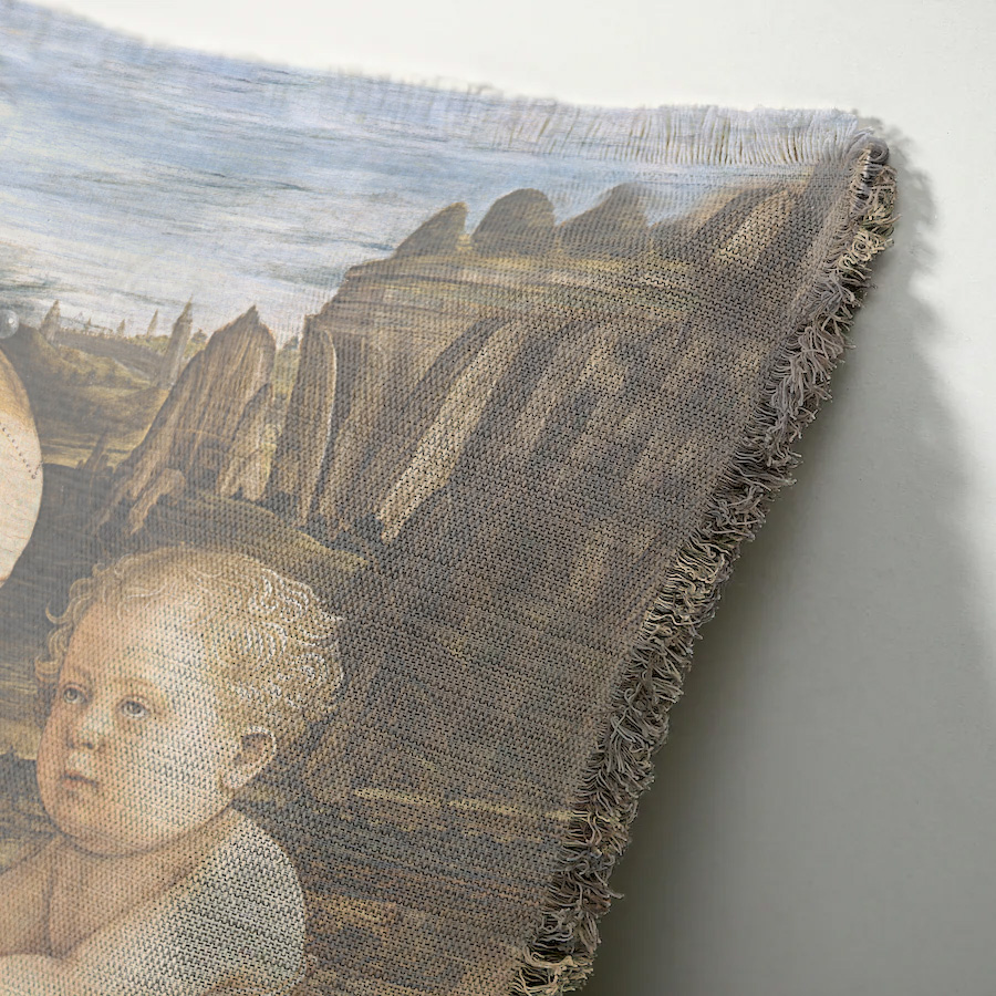 "Agnes Sorel as the Madonna" 50cm x 50cm Fringed Cotton/Poly Cushion Cover
