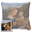 "Agnes Sorel as the Madonna" 50cm x 50cm Fringed Cotton/Poly Cushion Cover
